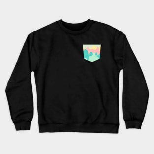 Pocket - Jet Splash Colors Green Black Crewneck Sweatshirt